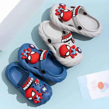 Ciabatte Marvel per bambini Cartoon EVA Fashion Summer Flat Shoes per ragazzi Ciabatte da casa con fondo spesso antiscivolo Nero Khaki Taglia 24-35