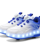 Kids Two-Wheels LED Light Up Roller Skate Shoes for Children Boys Girls Luminous Sports Glowing Sneakers Skateboard USB Charging