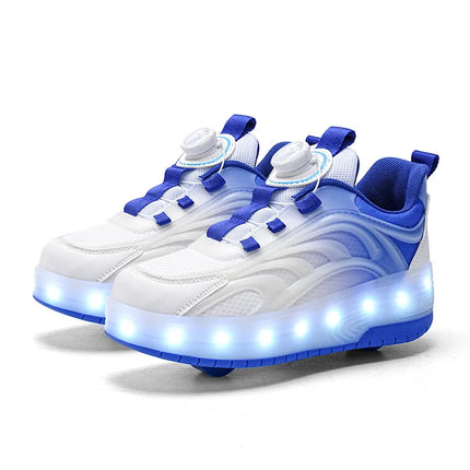 Scarpe da skate a rotelle con luce a led per bambini a due ruote per bambini Ragazzi Ragazze Sport luminosi Sneakers luminose Skateboard Ricarica USB