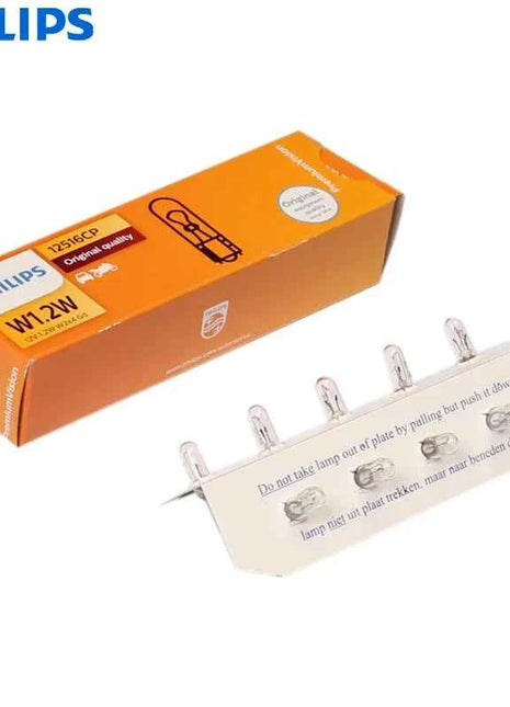 Philips W1.2W T5 12V 1.2W W2x4.6d Vision Standard Car Interior Light Original Plate Lamps Reading Bulbs 12516CP Wholesale 10pcs