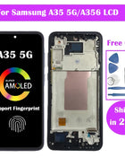 Super AMOLED Pantalla A35 5G Samsung LCD A356B A356E A356U Display Touch Screen Digitizer Per Samsung A35 LCD Parti di Ricambio