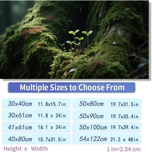 Aquarium Background Poster Large Forest Tree Trunk Moss PVC Waterproof Backdrop for Freshwater/Saltwater & Reptile Tanks