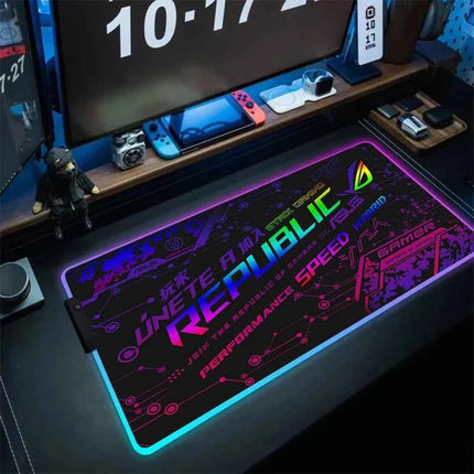 Black Mouse Pad Asus Rgb Gaming Mause Mat Anime Mats Gamer Rug Pc Xxl Cute Pads Large Game Keyboard Carpet Backlight Mousepad