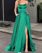 Nuovo per le donne Abito elegante Moda estiva Festa notturna Formale Abito da sera lungo con spalline Abiti da sposa eleganti