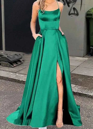 Nuovo per le donne Abito elegante Moda estiva Festa notturna Formale Abito da sera lungo con spalline Abiti da sposa eleganti