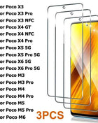3PCS Vetro di Protezione per Poco X3 X4 GT X5 X6 Pro NFC 5G Protezione Dello Schermo per Xiaomi Poco M6 M5 M5S M4 M3 M2 Pro Pellicola di Vetro