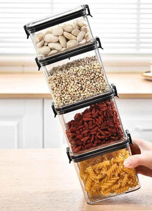 Sealed Jars Kitchen Grain Storage Organizer Large Tank Plastic Moisture-proof Storage Box Household Seasoning Jars Set
