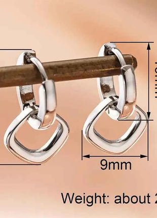 Orecchini Pendenti Huitan con Diamanti per Donna, Accessori Affascinanti in Acciaio Inossidabile per Matrimoni e Feste, Gioielli Geometrici Versatili alla Moda