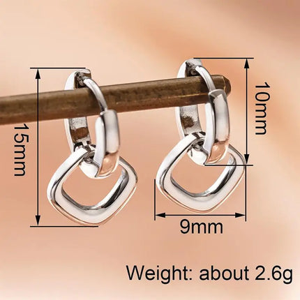 Orecchini Pendenti Huitan con Diamanti per Donna, Accessori Affascinanti in Acciaio Inossidabile per Matrimoni e Feste, Gioielli Geometrici Versatili alla Moda