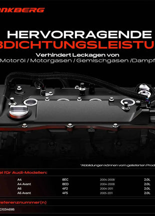 Coperchio valvole Frankberg 1x per Audi A4 8EC 8ED B7 A6 4F2 4F5 C6 2.0L 03G103469K 03G103469B