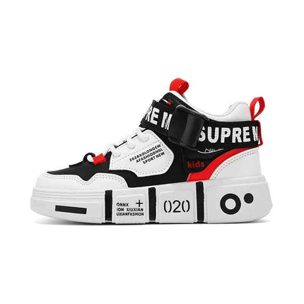 Scarpe da famiglia 2024 nuove scarpe sportive per bambini alte grandi bambini ragazzi fibbia casual scarpe da ballo blu resistenti all'usura antiscivolo