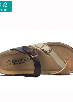 28 colori New Summer Beach Infradito in sughero Sandali Donna Pu Leather Colore misto Scarpe da pantofola per San Valentino all'aperto