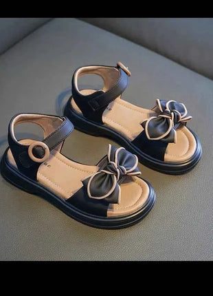 Sandali con papillon per ragazze Sweet Princess Classic Simple Summer 2024 nuovi sandali per bambini per ragazze scarpe da spiaggia all'aperto Cute Bow-knot