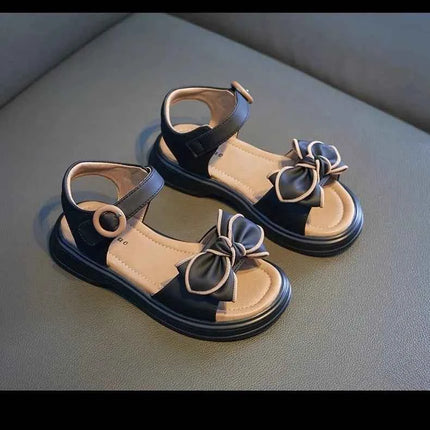 Sandali con papillon per ragazze Sweet Princess Classic Simple Summer 2024 nuovi sandali per bambini per ragazze scarpe da spiaggia all'aperto Cute Bow-knot