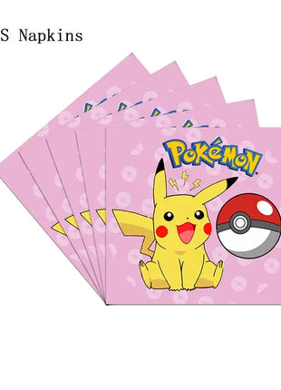 Forniture per decorazioni per feste di compleanno a tema Pokemon Cartoon Pokemon Go Stoviglie Tazze Piatti Palloncino Pikachu per bomboniere per baby shower
