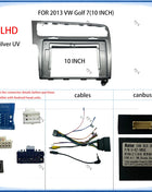Car radio frame for VW Golf 7 MK7 2013, 10-inch stereo panel, wiring harness and Canbus decoder