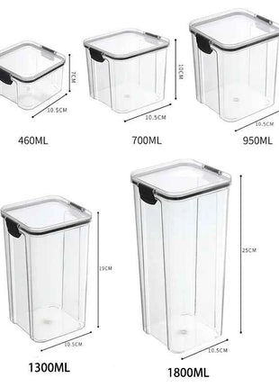 Sealed Jars Kitchen Grain Storage Organizer Large Tank Plastic Moisture-proof Storage Box Household Seasoning Jars Set