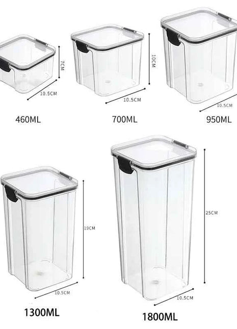 Sealed Jars Kitchen Grain Storage Organizer Large Tank Plastic Moisture-proof Storage Box Household Seasoning Jars Set