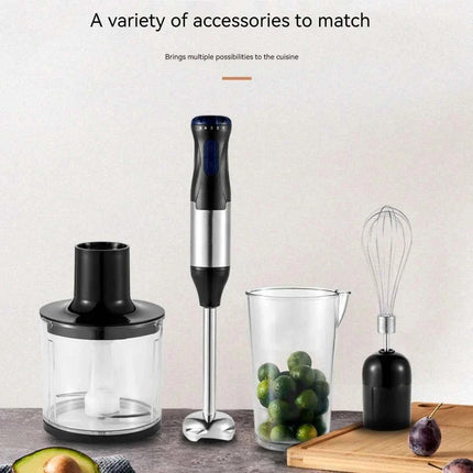 Frullatore a Immersione 4-in-1 da 1000W, Mixer Elettrico con Lame in Acciaio Inox, Set per Frullare Verdure e Carne, Frullatore a Immersione e Spremiagrumi