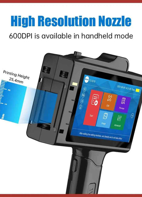 WILLITA S10 25.4mm Portable Handheld Inkjet Printer Print Gun Expire Date Serial Number Logo Coding Machine Business Printer