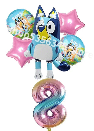 Set di Stoviglie a Tema Bluey e Bingo, Kit Completo per Feste, Decorazioni per Compleanni e Atmosfera Domestica