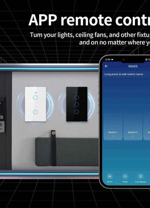 TNCE Tuya US Switch wifi zigbee, 1/2/3/4 gang, pulsante a parete con controllo della luce LED senza neutro/filo, voce intelligente con Alexa Google Home