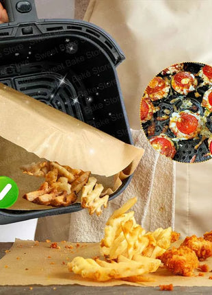 Baking Paper for Hot Air Fryer Cosori 8.5L, Cookwise 9L, Non-Stick Liners for Cosori CAF-R901-AEU, 2 Chambers Fryers Accessories