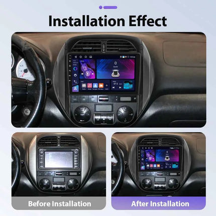 Podofo 6+128G Wireless CarPlay Android Auto Radio for Toyota RAV4 2003-2005(LHD) Car Multimedia Player GPS WIFI 2 Din Autoradio