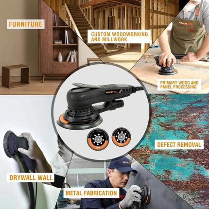 MAXXT 6Inch 150mm Power Sanding Machine Electric Orbital Sander Central Vacuum Brushless Motor Sander Orbital Car Polisher