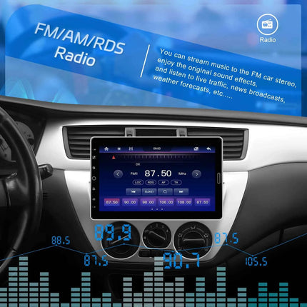 Podofo 1Din  10.1''  Car Radio Carplay Android Auto Mirror Link GPS Navi Universal Multimedia Player with BT FM radio TF USB EQ