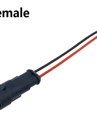 2 Pin Sealed Waterproof Electrical Wire Connector Set with Auto Cable
