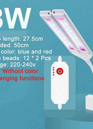 Super Bright Clip Lamp LED Aquarium Light for Aquatic Plant Grow Fish Tank Full Spectrum Timing Lamp 220-240V 30~70CM 4W 8W 13W