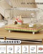 ‌Premium Hamster Cage, Thickened Acrylic Gerbil Mansion, Chew-Proof Luxury Habitat with Large Space, Ventilated Small Pet Home