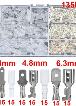 Male Female Insulated Cable Wire Connector Macho 2.8/6.3mm Electrical Crimp Terminals Spade Connectors Assortment Kit