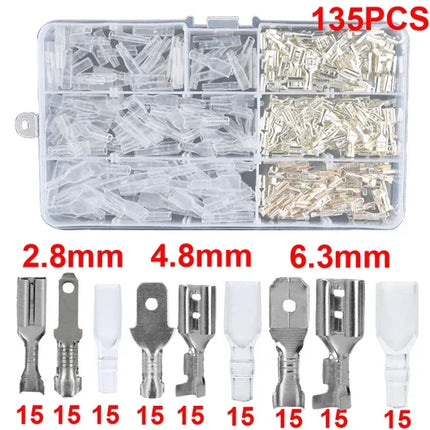 Maschio Femmina Scatola di Filo Cavo Isolato Connettore Macho 2.8/6.3mm Terminali A Crimpare Elettrici Termin Spade Connettori Kit Assortiti