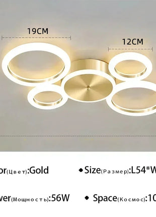 Plafoniera moderna a LED ad anello creativo per la casa, soggiorno, dimmerazione remota, camera da letto, lampadario a soffitto, apparecchio di illuminazione per interni