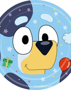 Decorazioni per feste di compleanno a tema Bluey/Bingo, set di piatti di carta usa e getta, striscione, bandierine per torta, palloncini a forma di cane.