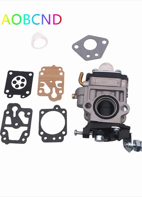 Kit Carburatore da 15mm per Decespugliatore 43CC 52CC 47CC 49CC con Guarnizione, Tubo, Filtro Benzina e Candela per CG430 CG520 BC430 BC520