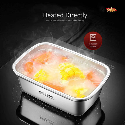 LFGB Certification 304 Stainless Steel Kitchen Food Preservation Box Air Out Slight Vaccum Crisper Well Sealed Seafood Container