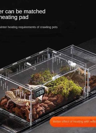 Transparent Acrylic Reptile Terrarium Habitat Box Nano Arboreal Tarantula Enclosure Spider Scorpion Bearded Dragon Habitat