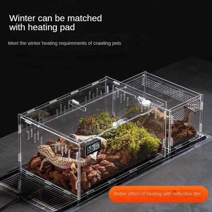 Transparent Acrylic Reptile Terrarium Habitat Box Nano Arboreal Tarantula Enclosure Spider Scorpion Bearded Dragon Habitat