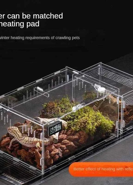 Transparent Acrylic Reptile Terrarium Habitat Box Nano Arboreal Tarantula Enclosure Spider Scorpion Bearded Dragon Habitat