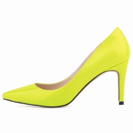 Décolleté da donna di grandi dimensioni Tacchi alti classici a punta Tacchi a spillo sexy da 9 cm Scarpe da festa di nozze rosse da donna eleganti e confortevoli