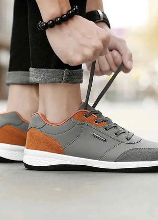 YRZL Men Shoes Spring Autumn Waterproof Walking Sneakers Leisure Male Leather Sports Shoes Non-Slip Footwear Tennis for Men