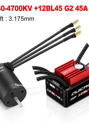 HOBBYWING Brushless Sensorless Combo QUICRUN 2840 2850 Motor 12BL45 G2 45A ESC  Shaft WaterProof For 1/12 1/14 1/16 RC Cars