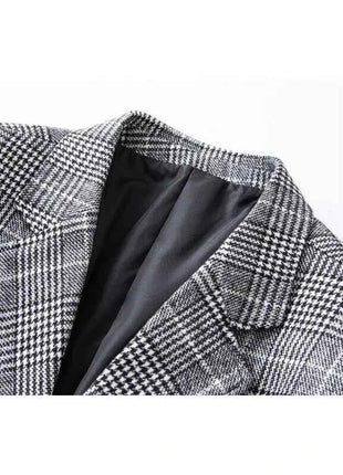 Blazer Uomo Slim Fit a Quadri - Stile British Cerimonia 2025