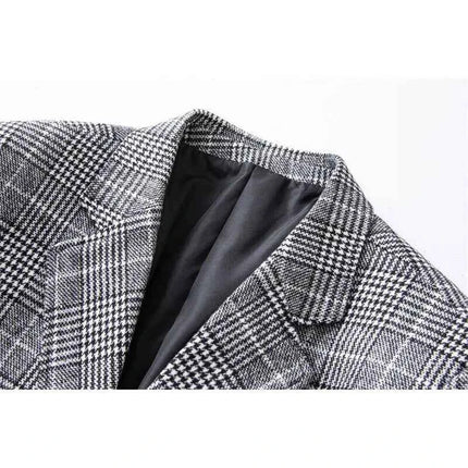 Blazer Uomo Slim Fit a Quadri - Stile British Cerimonia 2025