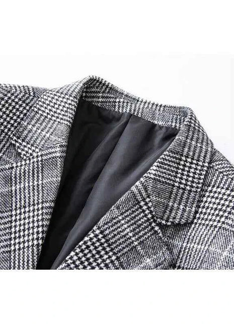 Blazer Uomo Slim Fit a Quadri - Stile British Cerimonia 2025