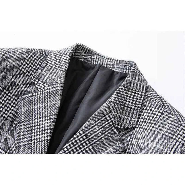 Blazer Uomo Slim Fit a Quadri - Stile British Cerimonia 2025
