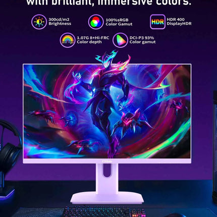 FYHXele 27"2K Borderless Gaming office displays Freesync 180HZ IPS Response time 1ms VESA Low Blue Light&Flicker-Free Monitor